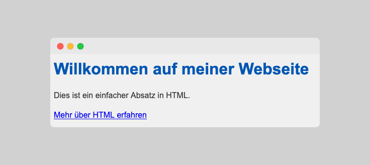 Screenshot des einfachen Beispiels